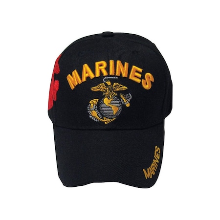 Jwm JWM U.S. Marines Logo Baseball Cap Black One Size Fits All 06995